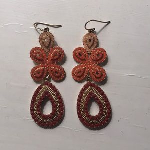 Stella & Dot - coral earrings